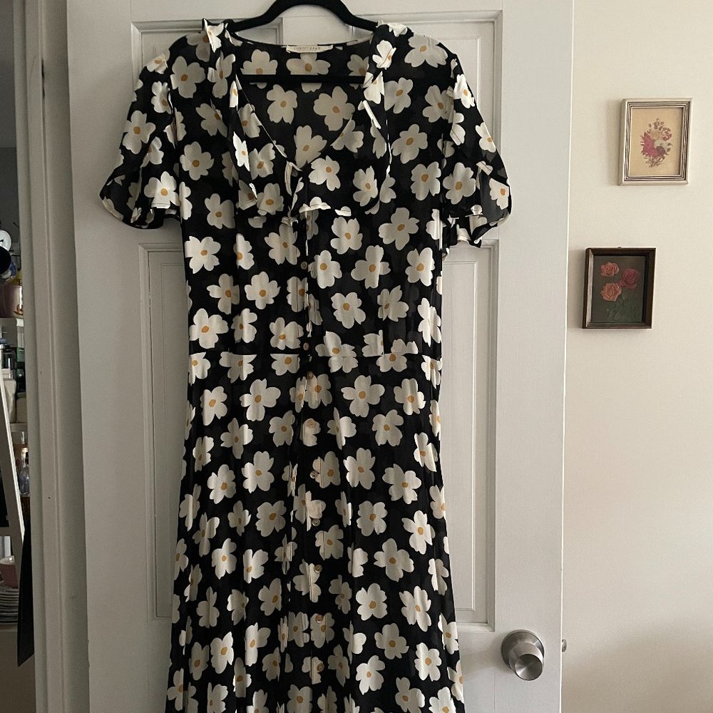 Christy Dawn The Daisy Dress Extended Size Black Floral 2X